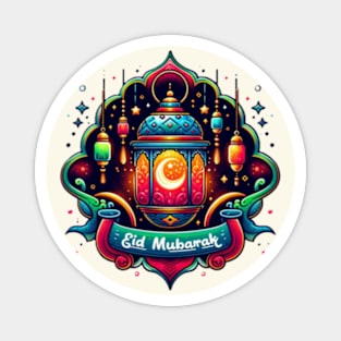 Arabesque Lantern: A Vibrant Illustration Magnet